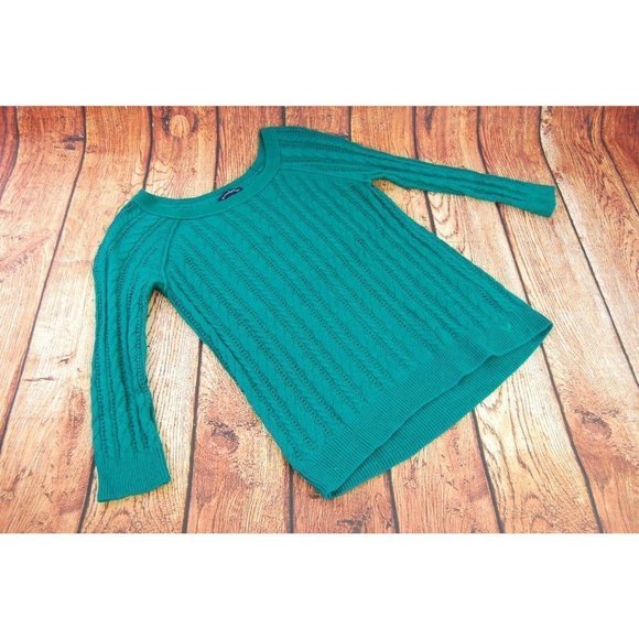 Juniors American Eagle Outfitters Green Cable Knit Sweater -‎ XS - Picture 3 of 8